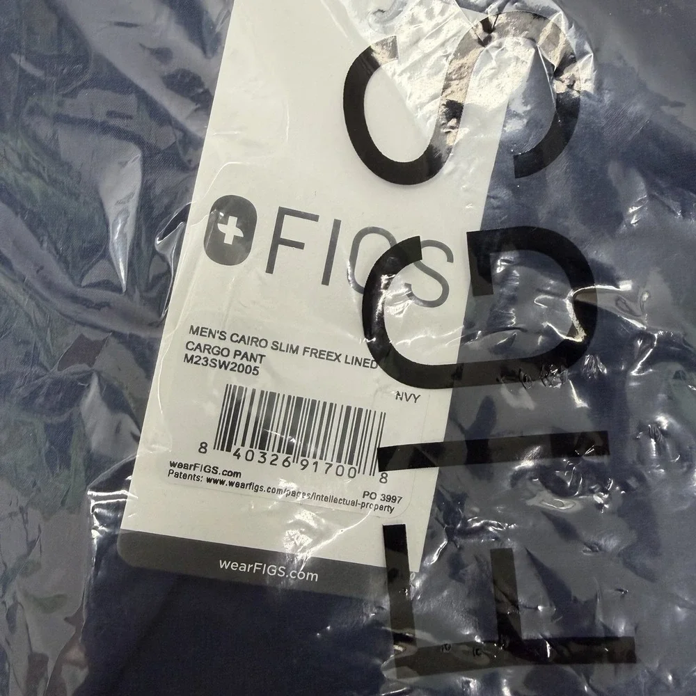 Figs Mens XL-Slim Navy Free X Lined Scrub Pants Cairo Cargo Medical dental nurse